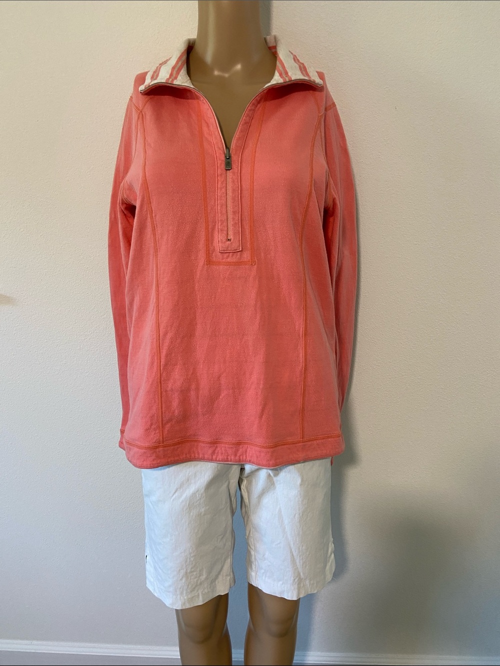 Tommy Bahama reversible Coral Half-Zip Pullover Sweatshirt